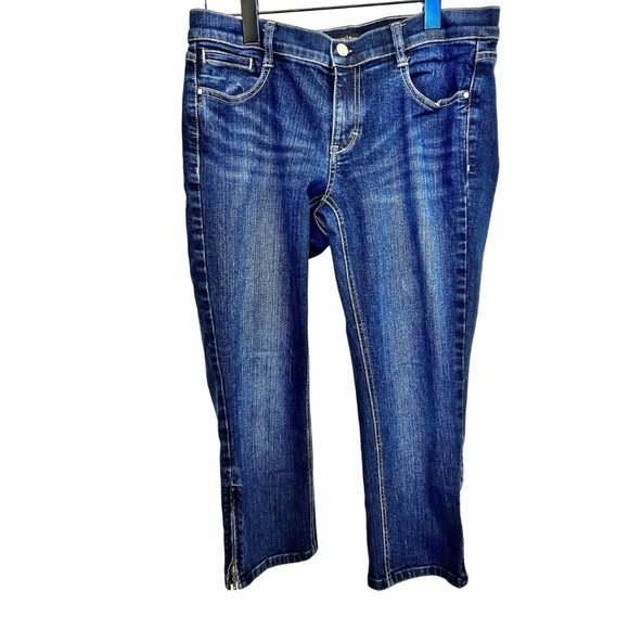 White House Black Market Denim - White House Black Market Noir Feel Beautiful Capri Blue Jeans Sz 8